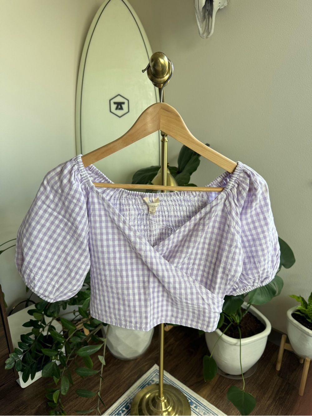NWOT gingham crop top